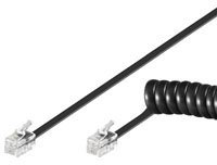 MANAX Telefonhörer-Spiralkabel | 2xModularstecker RJ10 4P4C | schwarz | 4,0 m