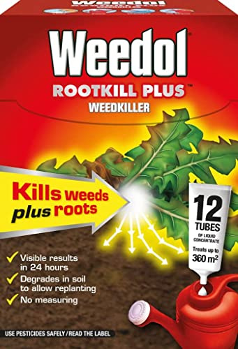 Weedol Rootkill Plus Liquidose 12 Sachets Kills Weeds & Roots Strong Weedkiller