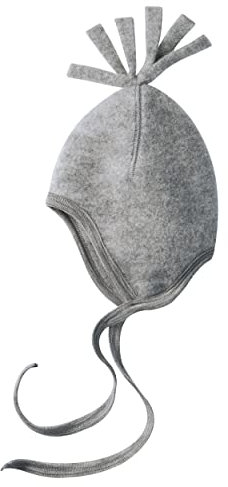 Engel-Natur Baby Mütze aus flauschigem Schurwoll-Fleece kbT (86/92, Hellgrau Melange)…
