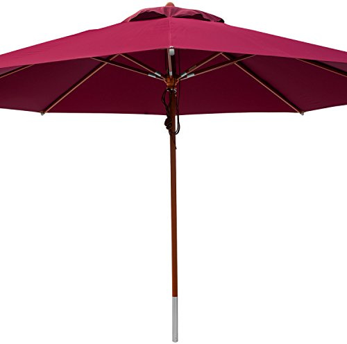 anndora® Sonnenschirm Marktschirm Gastronomie ø 4 m rund - mit Winddach Dunkelrot