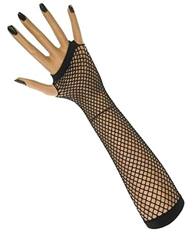 krautwear® Dam fingerlösa näthandskar handvärmare handskar långa, svart, En Storlek