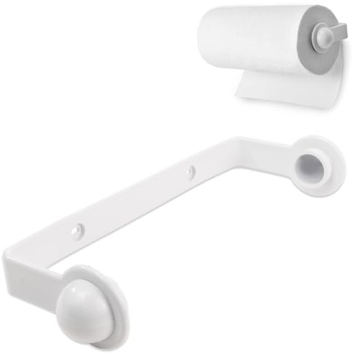 Spectrum Paper Towel Holder for Under Cabinet - Hanging Wall Mount Paper Towel Holder for Kitchen - Easy-to-Use Fits Standard & Jumbo Rolls - Minimalist Paper Towel Roll Rack