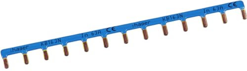 HAGER - Barre de pontage 1P 63A languette 10mm bleu 13M - KB163N