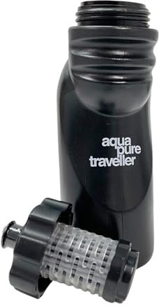 Pure Hydration - Aquapure Traveller Water Purifier Bottle 700ml, BPA Free, Removes Chemicals, Bacteria, Viruses and Microplastics, Ideal for Travel, Hiking, Camping, Survival and Emergencies