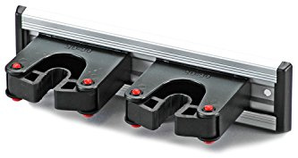 activera Gerätehalter und Wandhaltersystem für Garten, Garage, Lager Set bestehend aus Aluminium Wandschiene 20cm und 2 Stck. Toolflex Halter 20-30mm