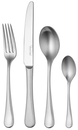 Robert Welch Radford Satin, 24 Piece Cutlery Set for 6 People. Made from Stainless Steel. Dishwasher Safe.