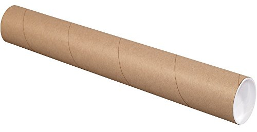 Aviditi Kraft Heavy Duty Kraft Mailing Tubes, 3 x 60, Pack of 24, for Shipping, Storing, Mailing, and Protecting Documents, Blueprints and Posters