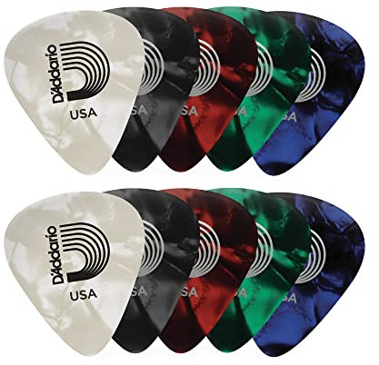 Planet Waves Plektrum Akustikgitarre, E Gitarre - Gitarren Plektrum - 1CAP4-10 Guitar Picks Pearl Celluloid Assortments - Medium