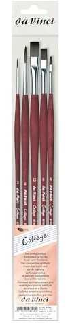 Da Vinci 5269 brushes in synthetic fiber - College - oil and acrylic colors, Brown, Set of 5