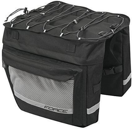 Force Doppelpacktasche Gepäckträgertasche, schwarz, 2x18 Liter
