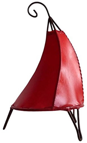 Simandra Orientalische Lampe Stehlampe marokkanische Hennalampe Lederlampe Tischleuchte Stehleuchte Orient Tissir einfarbig 40 Color Rot