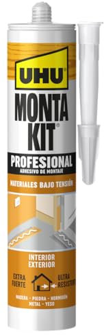 UHU Monta Kit Profesional-Adhesivo de Montaje Extrafuerte, Pegamento Fuerte Para Todo-350g