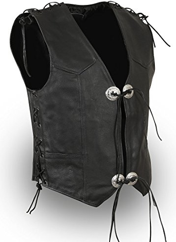 Chaleco de piel negro negro 2XL