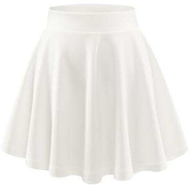 Dresstells Falda Mujer Mini Corto Elástica Plisada Básica Multifuncional White S