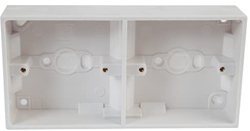 PRO ELEC PELB1646 2 Gang White Pattress Box, 32mm