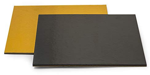 0932574 DECORA - PIATTO TORTA ORO E NERO QUADRATO 40 X 40 CM