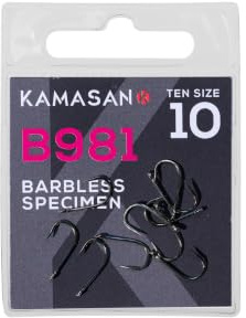 Kamasan B981 Barbless Specimen Hooks Size 10