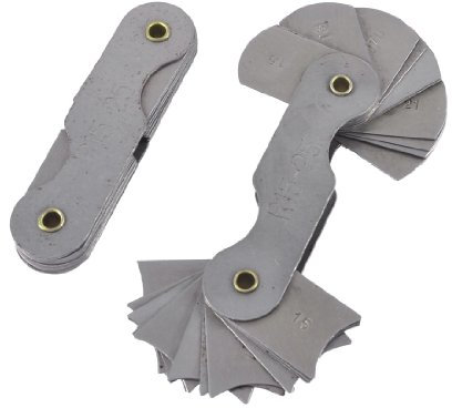Sourcingmap Radius Gauge Set R15-25mm 16 Pairs of Leaves Radius Gauge Fillet Gauge, Silver Tone