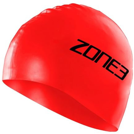 ZONE3 Sa18scap108/Os Badekappe aus Silikon, 48 g, Rot, Einheitsgröße