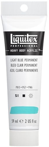 Liquitex professional heavy body acrylic paint 59 ml tube, light blue permanent