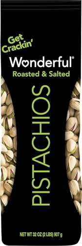 Wonderful Pistachios In Shell, Roasted & Salted Nuts, 32 Ounce Bag, Protein Snacks, Gluten Free Snacks, Healthy Snacks