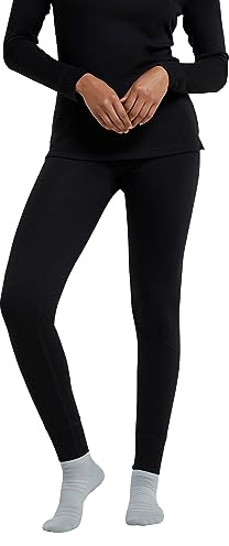 Mountain Warehouse Talus Women Thermal Baselayer Pants - Lightweight, Breathable & Quick Drying Ladies Leggings - for Travel, Hiking, Camping, Skiing, Snowboard Black Women's Size 14