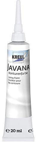 KREUL 815720 - Javana Seidenmalerei Konturenfarbe für Stoffe, 20 ml Tube mit Feinspritzdüse, weiß