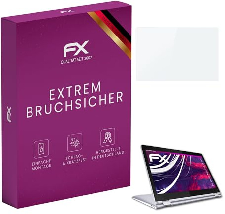 atFoliX Glasfolie kompatibel mit Lenovo Yoga 710 14 inch Displayfolie, 9H Hybrid-Glass FX Schutzpanzer Folie