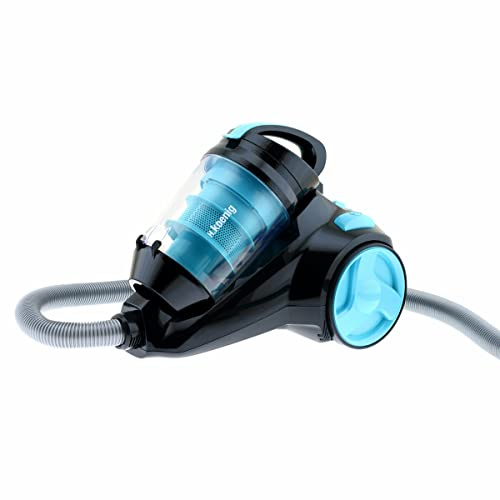 H.Koenig Sls810 Aspirapolvere a Traino Multiciclonico senza Sacco Classe A, 2.5L, Performante + Accessori, Nero/Blu