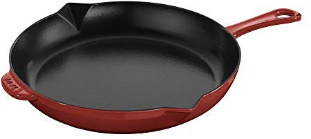 STAUB Cast Iron Fry Pan, 12-inch, Cherry