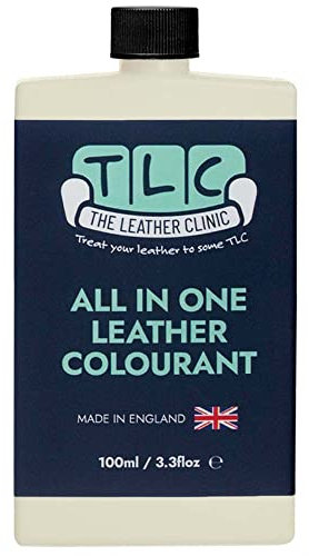The Leather Clinic All in One Leather Colourant | Self Seal Leather Dye Repair Paint | Recolour Furniture, Sofas, Car Seats (Cream, 100ml)