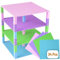 Premium Pastel Blue, Green, Pink, and Purple Stackable Base Plate Tower - 4 Pack 25x25 cm Baseplates with 30 5cmx5cm Stackers | Compatible with LEGO Blocks, Compatible with LEGO Base Plates