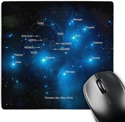 3dRose LLC 8 x 8 x 0.25 Inches Mouse Pad, Pleiades Star Cluster Map (M45) (mp_76809_1)