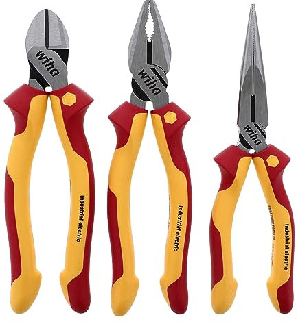 Wiha 32981 - Juego de alicates y cortadores industriales aislados, 3 piezas