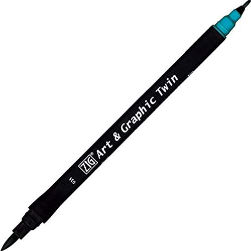 Kuretake Feutre aquarelle - Ton bleu - N° 35 - Double pointe - ZIG