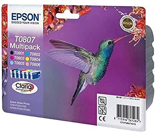 Epson T0807 Multipack – Druckerpatrone – 1 x Schwarz, Gelb, Cyan, Magenta, helles Magenta, helles Cyan