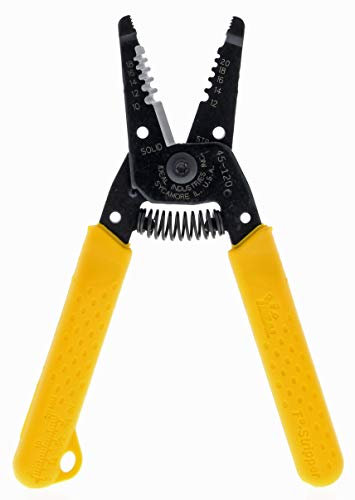 Ideal Electrical 45-120 T-5 T-Stripper - 10-20 AWG, Yellow Wire Stripper with Looping Holes, Plier Nose, Spring Loaded Automatic Opening