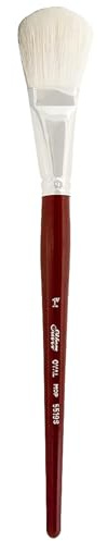 Silver Brush 5519S-1 Silver Mop Short Handle Blender Brush, White, Oval, 1-Inch