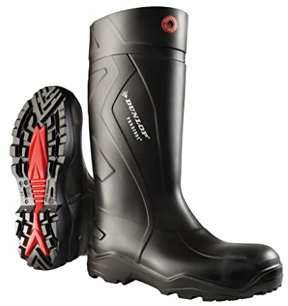 DUNLOP Purofort+ Bottes de sécurité hommes et femmes - Bottes de travail embout en acier – Imperméable & Antiderápant – Léger -Résistant aux produits chimiques - Isolé - Noir – Pointures 41