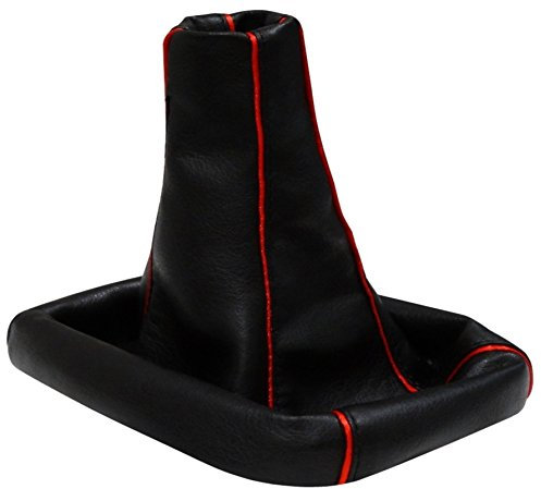 AERZETIX - Schaltsack - aus kunstleder - schwarz/rot - für auto