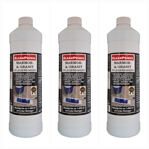 3 x 1 liter = 3 rengöringsprins marmor och granit sjuksköterskor några 1 000 ml porslin stengods naturlig sten renare granitreiniger granitpflege golvplattor golv marmarmorpflege rengöringslösning