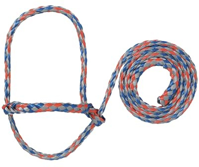 Weaver Livestock Poly Rope Sheep Halter, Modern Style Braid Sheep and Goat Rope Halter, Adjustable Lamb Halter Lead, Livestock Sheep Showing Supplies