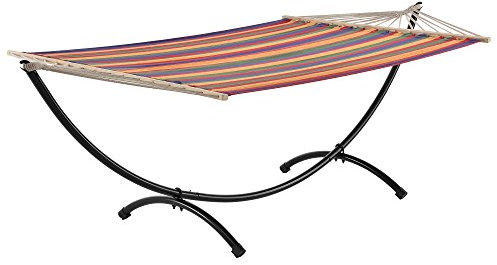 casa.pro XXL Hängematte mit Gestell Multicolor 150 x 210 cm Hängesitz Hängeschaukel Hängematte