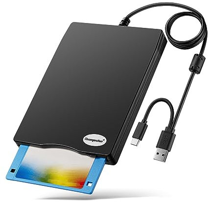 Chuanganzhuo 3.5 USB Floppy Disk Drive, 1.44 MB FDD for PC, Portable, Plug and Play