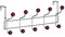 Premier Housewares 509733 Coat Hooks / Over Door Hanger / Over Door Coat Hooks / Door Hanger - 10 Hooks,Purple,H17 x W41 x D12cm