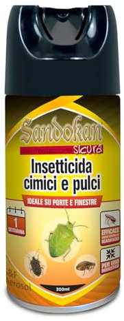 Insetticida Cimici ad Azione Abbattente Spray 300ml Contro Tutte le Specie di Cimici Disinfestante Sandokan