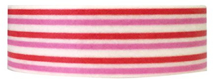 Wrapables Colorful Patterns Washi Masking Tape, Red and Pink Long Stripe