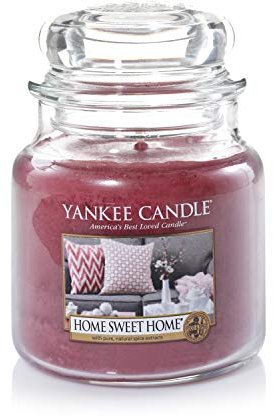 Yankee Candle Duftkerze im Glas (mittelgroß) | Home Sweet Home | Brenndauer bis zu 75 Stunden