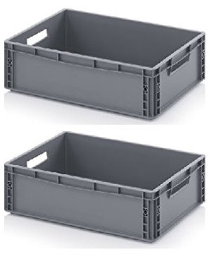 Auer Packaging 2x Eurobehälter 60 x 40 x 17 inkl. gratis Zollstock 2er Set
