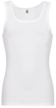 Trigema Men's Fine Rib Vest Pack of 2 Plain, White (White 001), XS